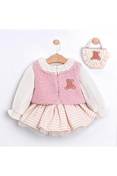 ministok Amaris Vest Blouse and Skirt with Bag Accessories Triple Baby Girl Set