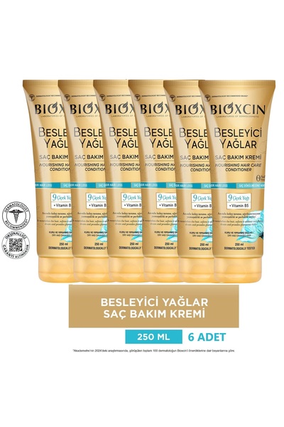 Bioxcin Nourishing Oils Hair Care Cream 250 ml - Sulfate-Free 6X250 ml