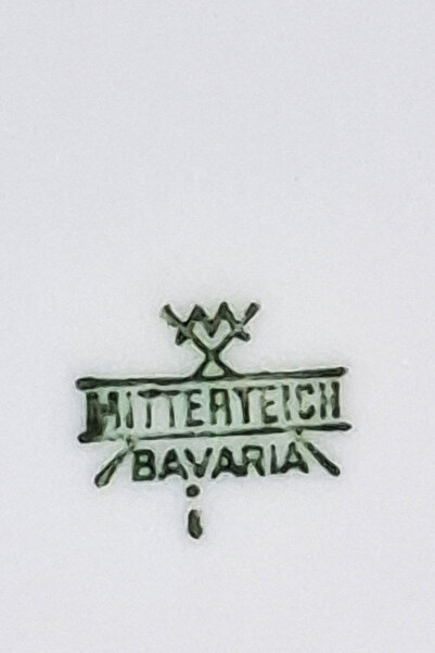 Bavaria Mitterteich Navy Blue White Serving Plate 25.5 cm