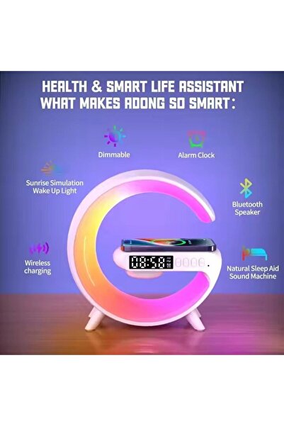OEM Multifunctional smart clock with LED lights, speaker and fast wireless charging