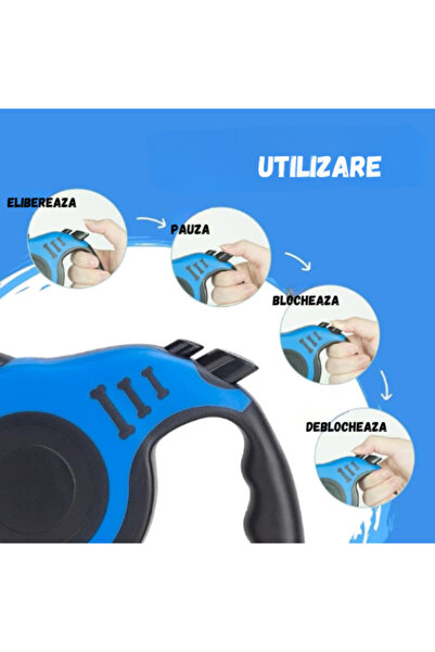 ADLUMUS Retractable leash for walking medium or large dogs and cats, 5m, RED