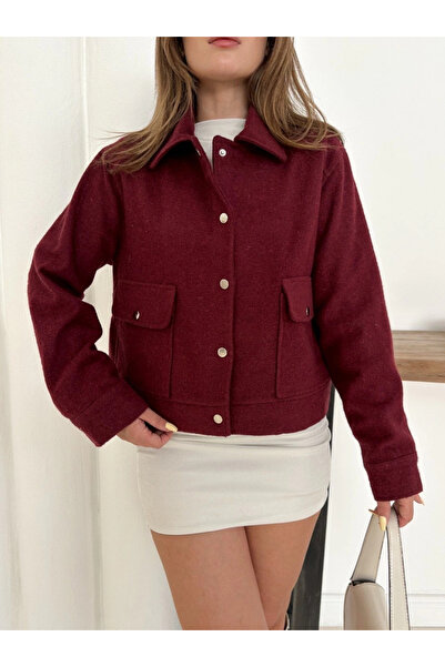 ZENGEZUR MALL Mtxdpn Zr Model Kaşe Jacket Burgundy St255807 (220634) (Size: S)