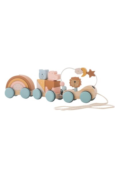 Arelair Magic Box Wooden train with animals and rainbow, Montessori, educational toy, Gift