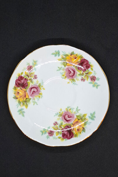 Duchess Yellow Red Floral Tea Cup Saucer 14 cm