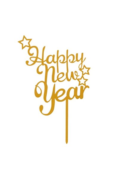 OEM Gold 'New Year' Loaf Cake Topper