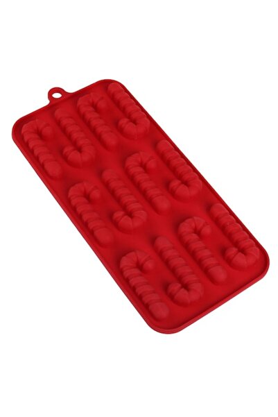 OEM Silicone baking mold, 12 compartments, red, 21 x 10.5 cm