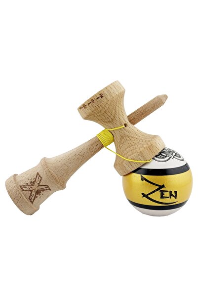 dalip Kendama X ZEN Original Professional V2 - Super Sticky, Large Cups, Metal Bearing, 55cm String, Gold/
