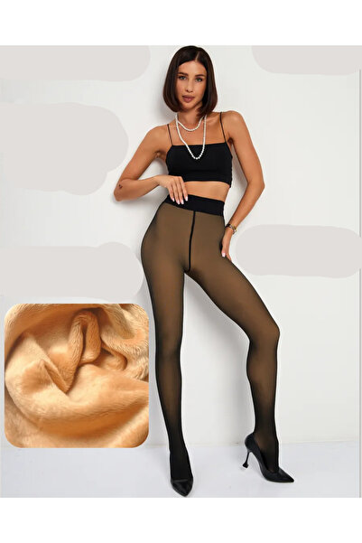 sebura Women's Skin-Like Winter Thermal Thick Pantyhose High Grammage Inside Plush Leggings