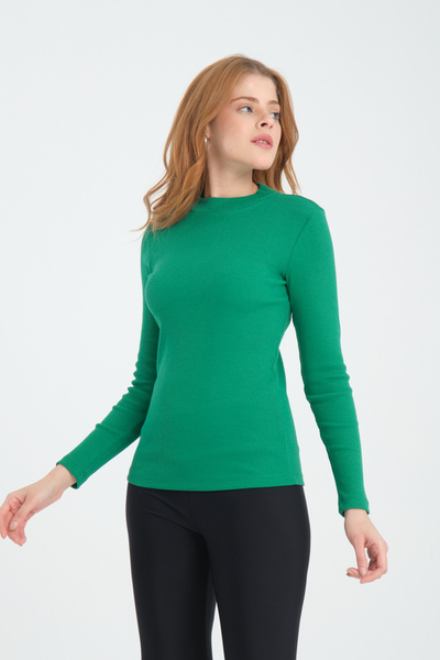 ESPİNA Women's Set of 4 Corded Fabric Ribbed Knit Turtleneck Bodysuit