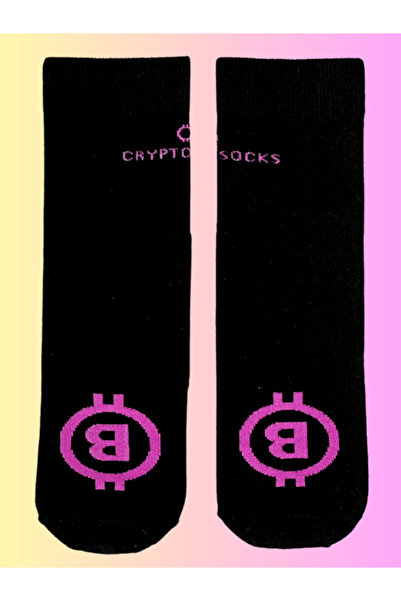 Shuttle Park Special Series Happy Colorful Patterned Bitcoin Written Sock Leisure Comfortable Stylish Design Style Bamboo College Socks