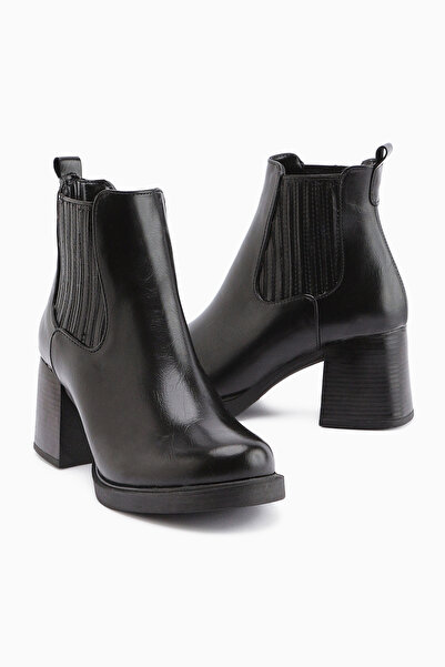 Limoya Marya Black Elastic Women's Heeled Boots