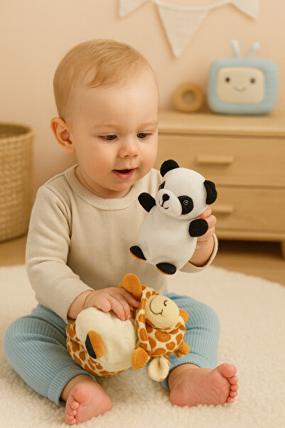 Bebelul 2in1 Reversible Plush Toy – Panda & Giraffe for Kids