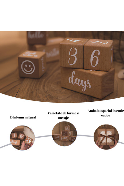 Arelair Magic Box Wooden cubes for baby birthday, Arelair Magic Box, photo decoration set with Welcome board, Baby Shower