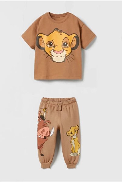 Pink Hippo Kids Karakter Printed Children's Bottom and Top Two-Piece Tracksuit Set