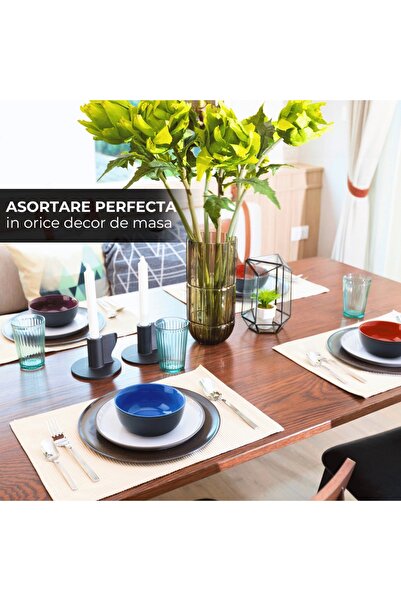 MIAMIO Set of 6 Ceramic Bowls, Le Papillon Collection, Multicolor, 600 ml