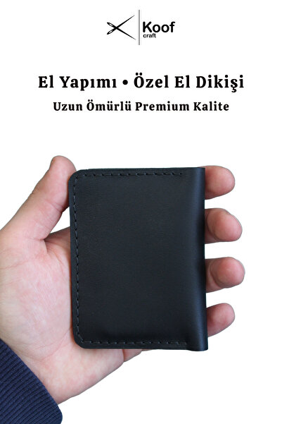 Koof Craft Urban Slim Wallet – 100% Genuine Leather Card Holder, Handmade Card Holder with 5 Card Slots