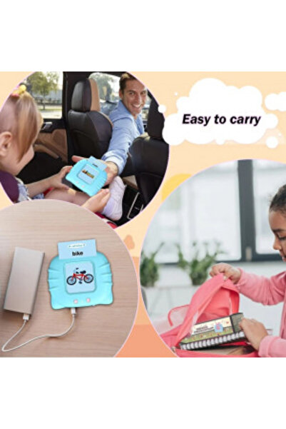 Kitty Interactive Cards Reader - Blue, 112 Flash Cards (224 Words), Age 2+