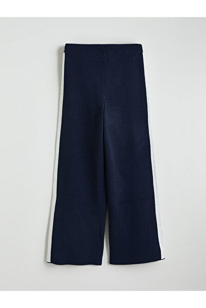 LC Waikiki Navy Blue Polo Neck Girls' Knitwear Sweater and Pants