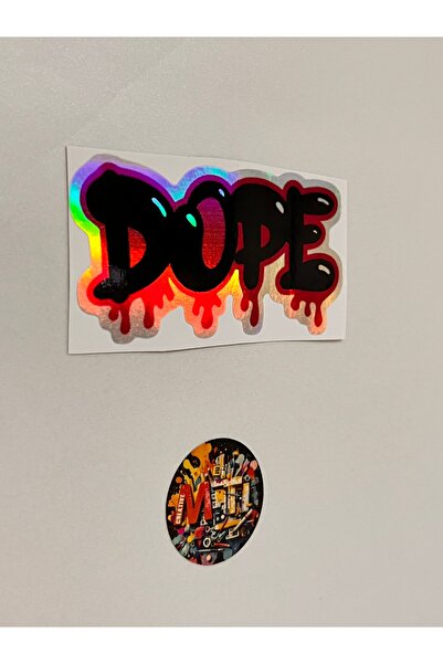 sticker Dope Red Black Sticker-Car Motorcycle Laptop Windshield Sticker Printing 10.5X5.5Cm with Hologram