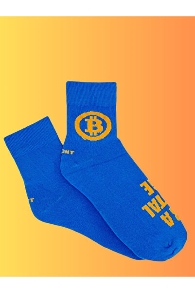 Shuttle Park Special Series Happy Colorful Patterned Bitcoin Written Sock Fun Comfortable Design Style Bamboo College Socks