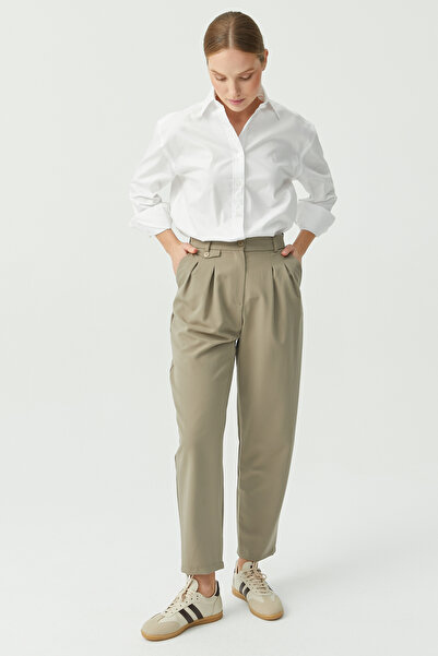 PAULMARK Γυναικείο υφασμάτινο παντελόνι με πλισέ