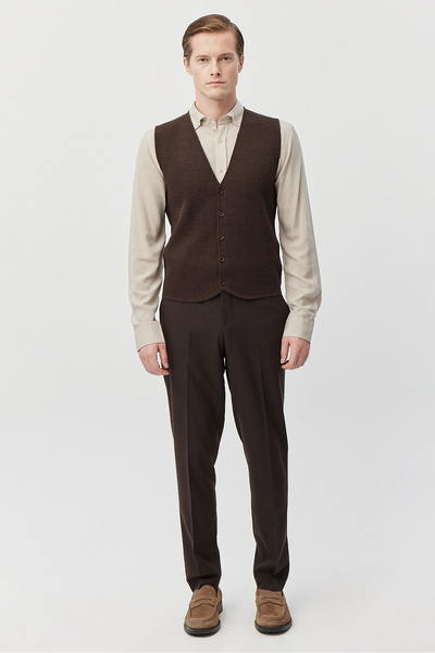 PAULMARK Pantaloni slim din material pentru bărbați