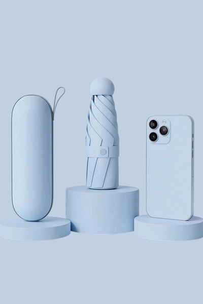 ESUSO Karbon Fiber Gövde Mini Boy Kapsul Şemsiye Cep Şemsiyesi