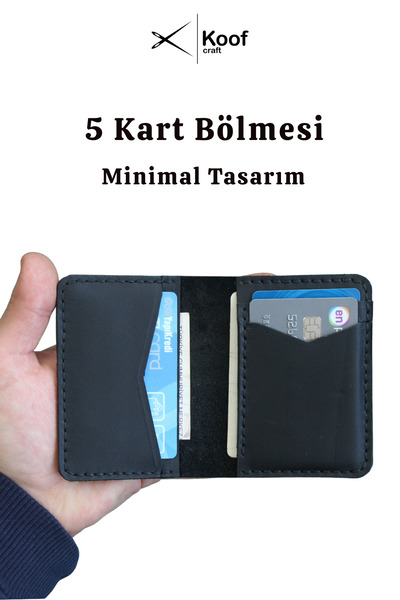 Koof Craft Urban Slim Wallet – 100% Genuine Leather Card Holder, Handmade Card Holder with 5 Card Slots