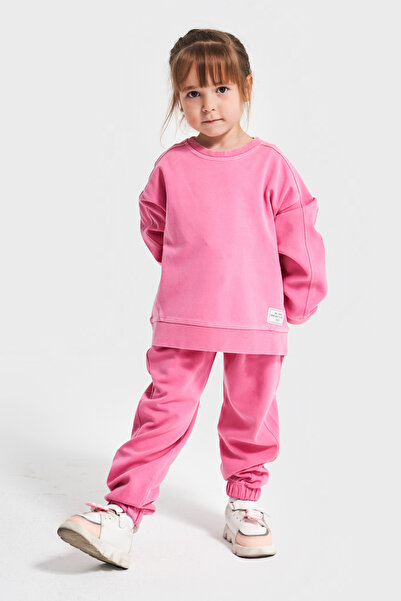 poozkids طقم رياضي للأطفال من طراز بيسك يونيكس بياقة دائرية