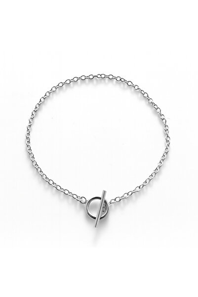 Z&T ACCESORIES قلادة سلسلة مينيمال مع تفاصيل على شكل حرف T