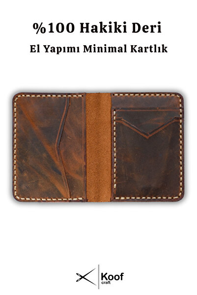 Koof Craft Urban Black Slim Wallet – 100% Genuine Leather Handmade Card Holder with 5 Card Slots