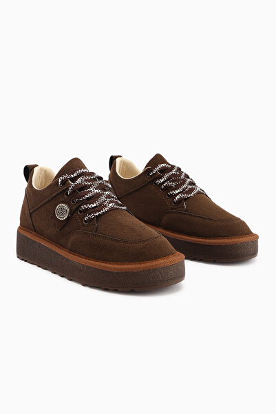 Limoya Serina Brown Suede Lace-Up Women's Casual Shoes