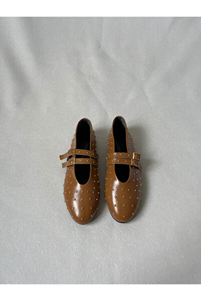 WilloWara Kadın Zımbalı Çift Tokalı Babet Nora