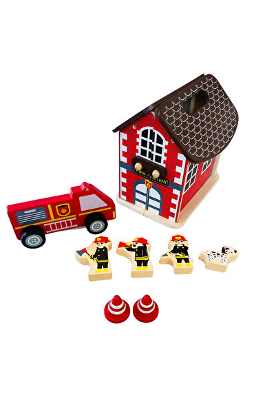 Arelair Magic Box Wooden Fire Station, Portable, Montessori Toy +3 years