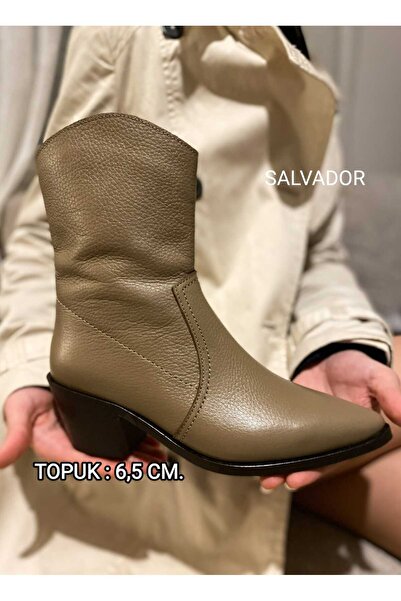 EREN SHOES BAG (Salvador) Real Leather Zipper Cowboy Boots Genuine Leather Women's Western Boots