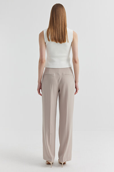 PAULMARK Γυναικείο υφασμάτινο παντελόνι με λεπτομέρεια με κουμπιά