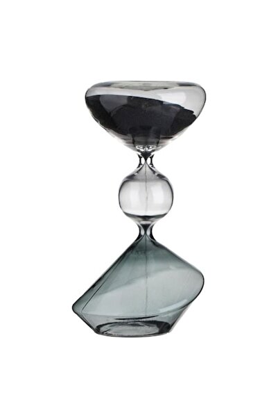 OEM Clepsidră decorativă 3D cu nisip negru Ø9.5x20 cm – Ornament elegant pent...