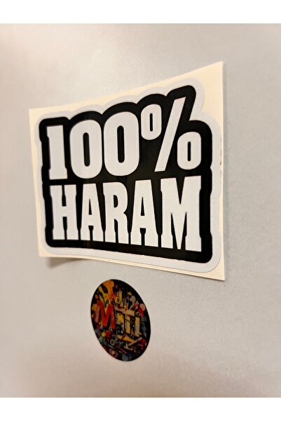 sticker 100% Haram Car Motorcycle Helmet Laptop Glass Sticker Printing 10X7.5Cm Hologram