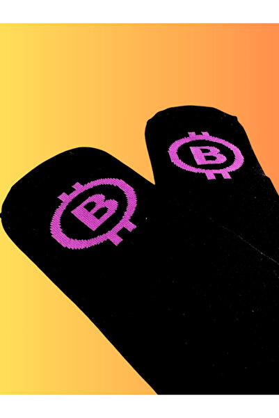 Shuttle Park Special Series Happy Colorful Patterned Bitcoin Written Sock Leisure Comfortable Stylish Design Style Bamboo College Socks