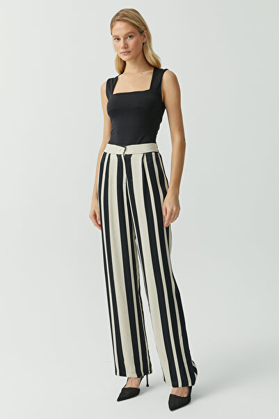 PAULMARK Satin Textured Patterned Trousers