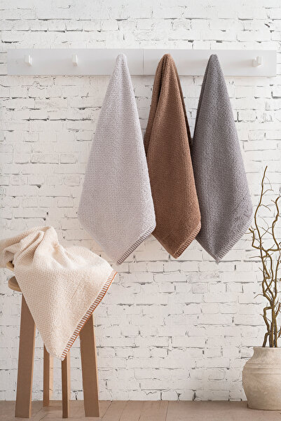 TICOTTO Mira 50×85 cm 100% Cotton Towel Set – 4 Pieces, Highly Absorbent, Hand and Face Towels