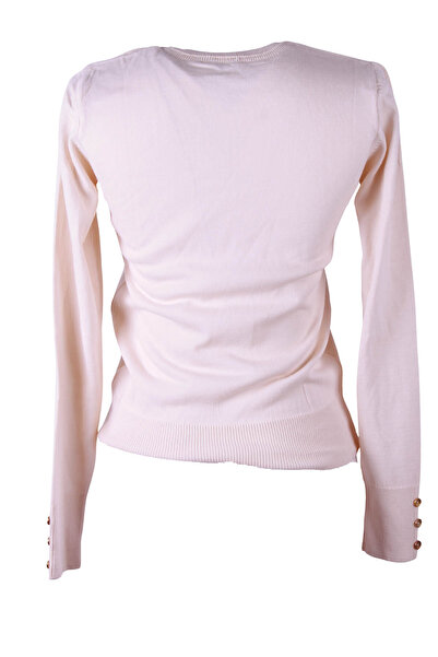 trender Gny01 Sleeve Detailed O Neck Ecru Women's Sweater 26Kl71V91001