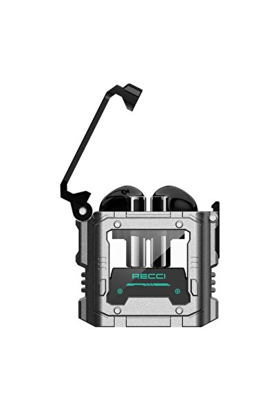 Recci Casti audio wireless, Recci, bluetooth V5.3, stereo, intraauculare, raza actiune pana in 10m, gri