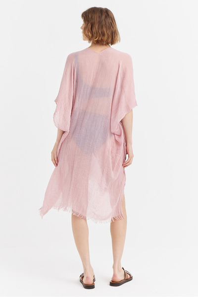 PAULMARK Women's Front Tie Solid Color Pareo