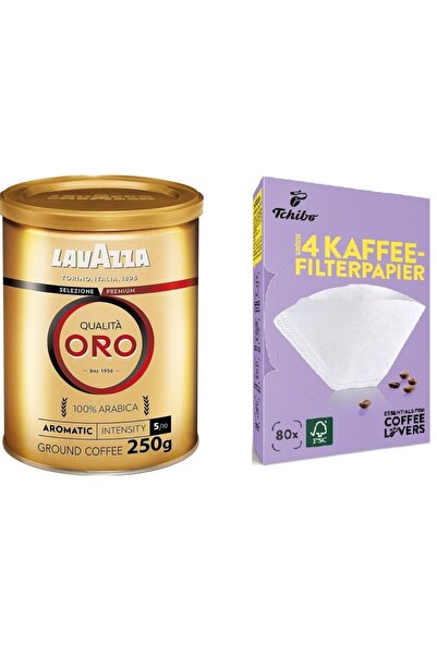 LavAzza Qualita Oro Filter Coffee 250 Gr + 80 Pieces of Filter Coffee Paper