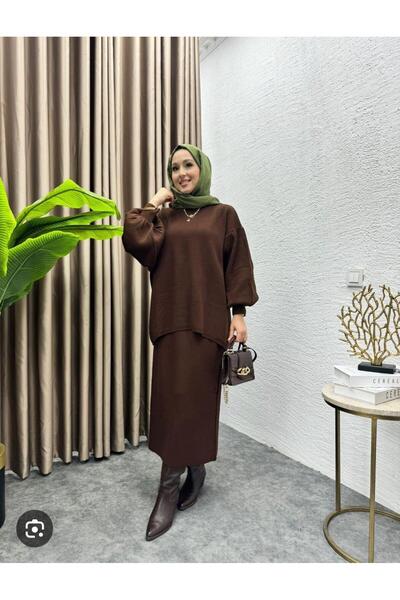 AXXAN Knitwear Set Women's Skirted Sweater Set Muslim Clothing Set