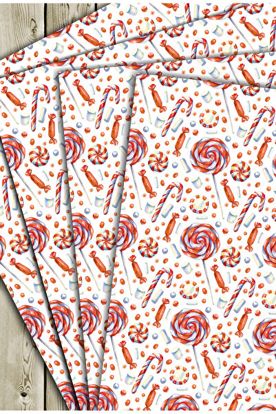 Mia Pera 35 X 50 cm New Year's Gift Wrapping Packing Paper (Pack of 4)