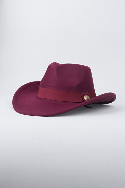 Kapin قبعة رعاة البقر الكلاسيكية باللون الأحمر الداكن