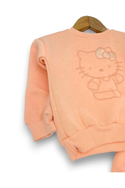 Egelite Girl's Winter Thick 3-Thread Fleece-Lined Tracksuit Set for Ages 2-3-4-5 Years, Upper and Lower Parts Are Narrow Fit.