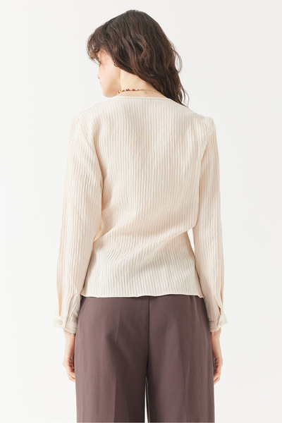 PAULMARK Γυναικεία μπλούζα με κορδόνια που κυλάει